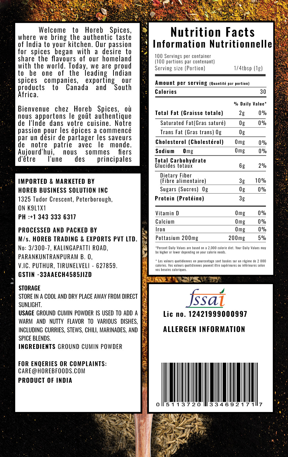 Ground Cumin - Back